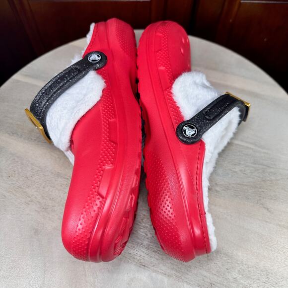 Crocs Classic Lined Santa Christmas Clogs Men’s Size 11 Red White Holiday NEW - Picture 9 of 15